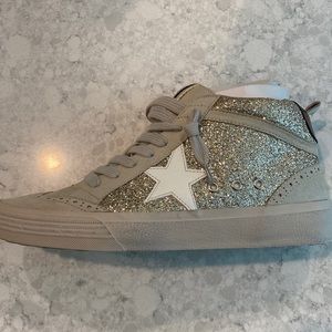 ShuShop gold mid top star sneakers. Purchased from Shop Talulah